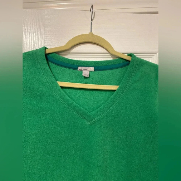 Old Navy Green V Neck Soft Fleece Long Sleeve Pullover Top Size S - Picture 5 of 10